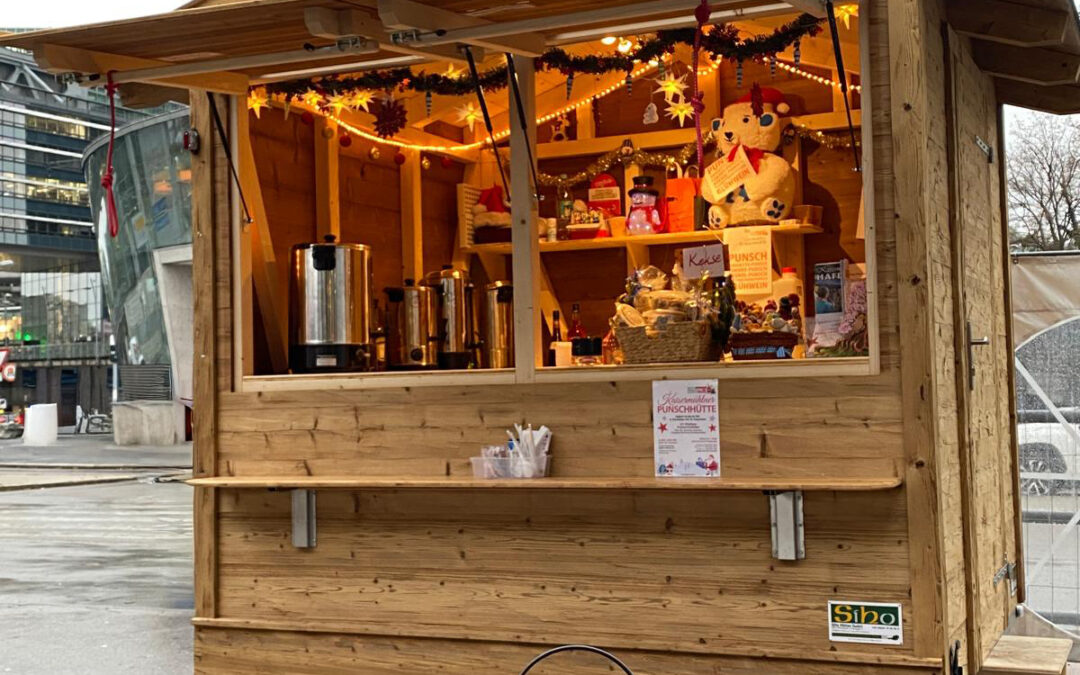 Kaisermühlner Punschhütte: 10.11. bis 18.12. 2025, täglich 16 bis 20 Uhr